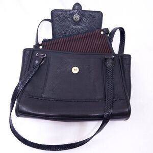 Brighton Black Leather Medium Sized Bag with removable interior pocket